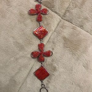 Orange/pink beaded bracelet. Cute and casual wear